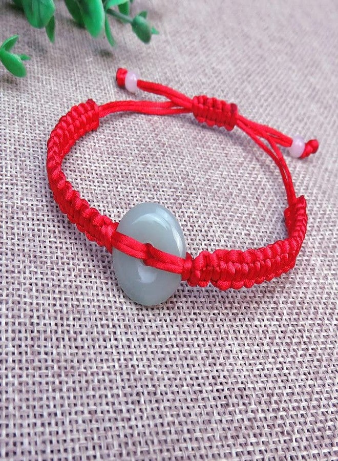 FORUBUS Green Jade Buddha Circle Red String Pendant Necklace - Chinese Traditional Amulet for Luck and Protection-3bracelets - Image 2